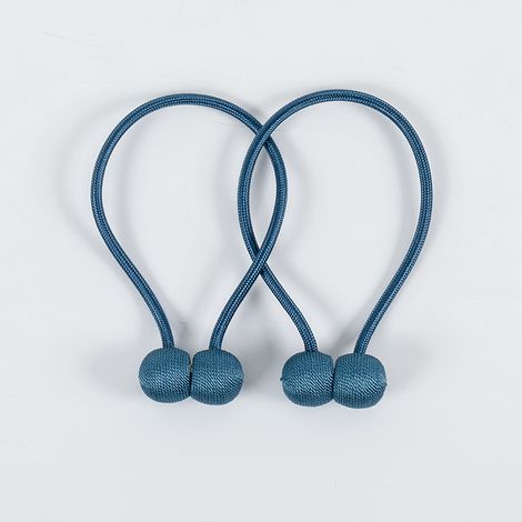 Lot de 2 Embrasses de Rideaux Magnétiques- Bleu Corde pour Rideaux Tressage avec Aimant Solide pour Chambre Salon Bureau (1/5)