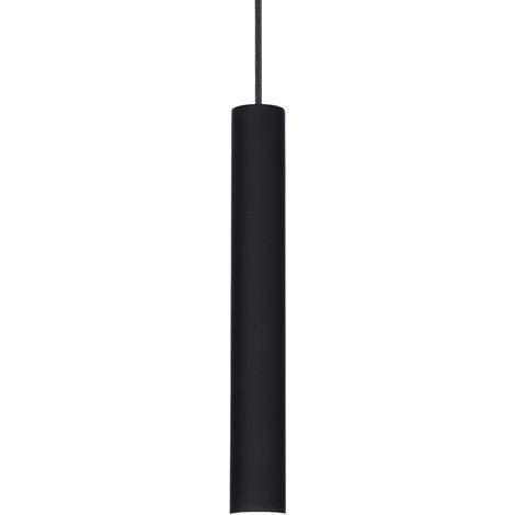 Sospensione Industrial-Minimal Tube Alluminio Nero Led 9W 3000K D6Cm (1/2)