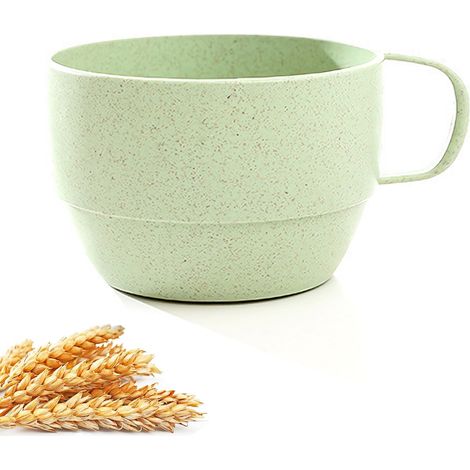 1 Taza portátil de paja de trigo verde para café, té, leche, oficina y uso doméstico. (1/5)