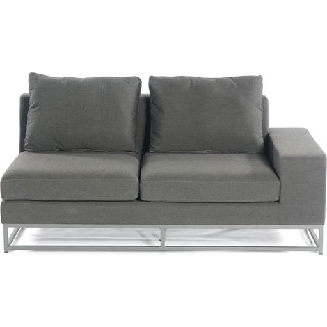 Sonnenpartner 2-Sitzer Lounge-Eckmodul rechts Unique Aluminium mit Kissen anthrazit Loungesofa Sunbrella