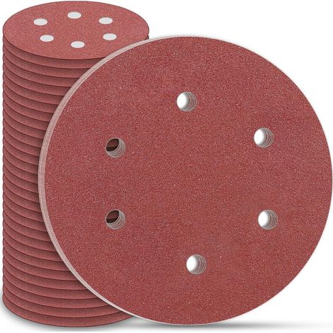 Schleifscheiben 225mm Klett 30 Stück Körnung P100 6 Loch (1/5)