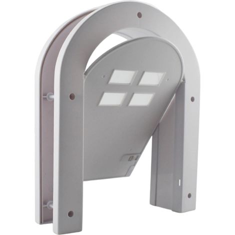 Chatière - 2 Voies - Silencieuse - Verrouillable - Pour Porte Standard - Intérieur Extérieur - Blanc - 1 Pièce (1/5)