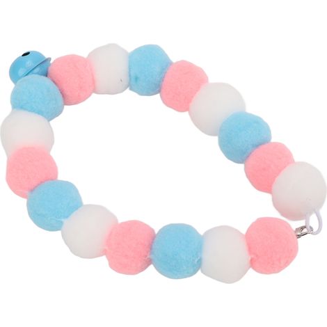 Collier pour animaux de compagnie, boules en peluche douces et légères, chien mignon, chat avec clochette pour fête, bleu quotidien, 29cm (1/5)
