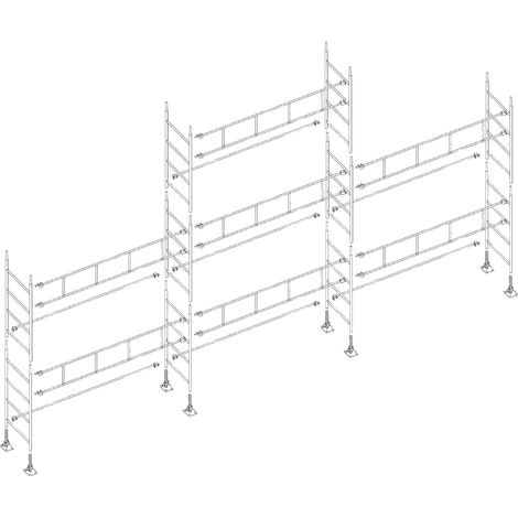 Echafaudages Stéphanois – Échafaudage spécial faitage 7m x 9m – Acier galvanisé – Hauteur de travail 7m – Largeur 0,80m – Conforme NF EN 12810-1 et 2