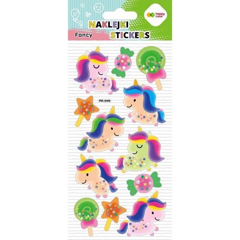 3D-Aufkleber mit Einhörnern (90 x 210 mm) in fröhlichen Farben