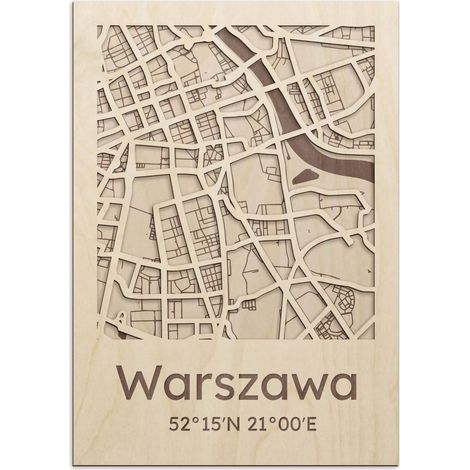 Mapa de ciudades polacas. Plano 3D de Varsovia. (1/2)