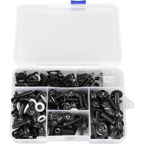 Kit de 177 vis de carénage moto M5 M6 colorées, remplacement pour pare-brise SUZUKI GSXR600 GSXR750, noir (1/5)