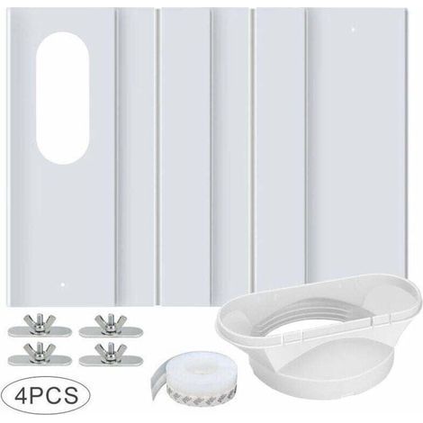 Tragbares Klimaanlagen-Fensterset mit Universalkupplung, verstellbarer, verstärkter PVC-Platte, Fensterdichtung, Klimaanlagen-Fensterlüftungsset für Schiebetüren und 10 cm Abluftschlauch (1/4)