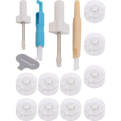 Ensemble d'outils pour machine à coudre : enfile-aiguille, navette, dévidoir et tournevis (1/5)