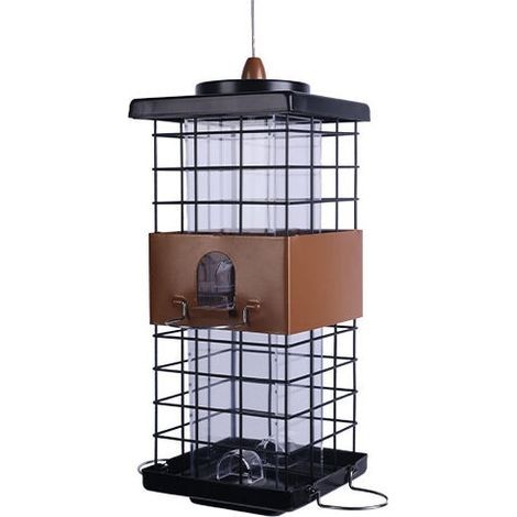 Mangeoire à oiseaux anti-écureuils en métal – Attire pinsons, cardinaux et mésanges – Durabilité extérieure – Préserve vos graines (1/5)