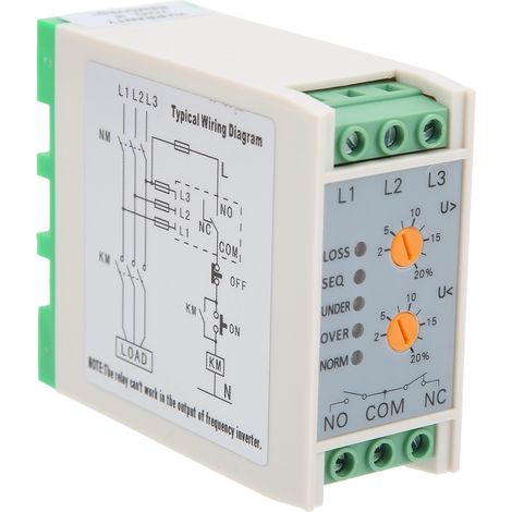 JVR-380W Überspannungs- und Unterspannungsschutzrelais, Phasenfolgeschutz, 380 V AC, 50/60 Hz (1/5)