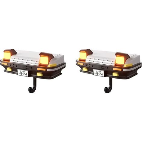2X Porte-Clés de Voiture Décoratif, Crochet Mural pour Clés, Crochet pour Phare, Cadeau pour Passionnés de Voiture, Blanc