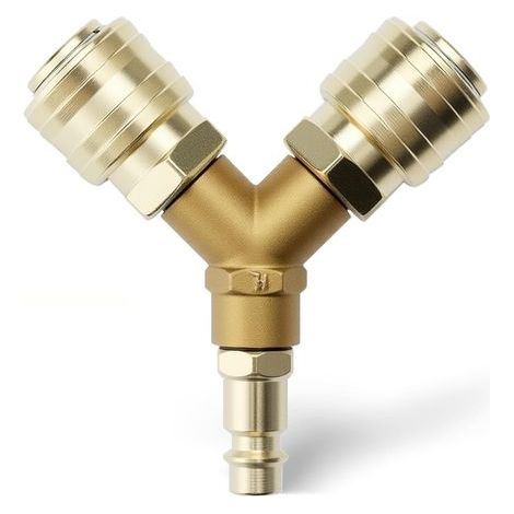 Raccord Rapide Air Comprimé,1/4 Pouce Connecteur D'Air Comprimé Distributeur D'Air en Y Distributeur D'Air Comprimé en NW 7.2 en Antirouille Enfichable D'Air Comprimé Accessoires Compresseur (1/5)