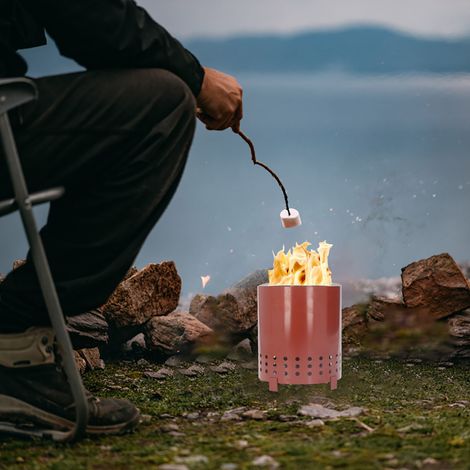 Chauffe-mains en fer, cheminée métallique portable pour la maison et le camping, rouge cuivré (1/5)