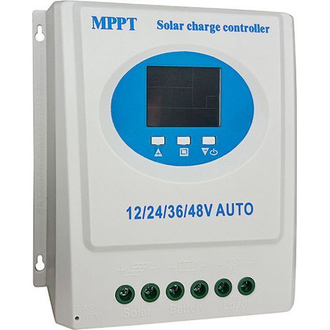 MPPT 120A Solar Charge Controller 12V 24V 36V 48V Automatic Adaptation with LCD Backlight Intelligent Regulator for Lithium Lead-Acid Batteries Dual USB Ports (1/4)