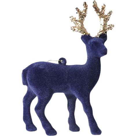 Décorations de Noël Renne Flocké Ornements Pendus Cerfs Pendentif Renne pour Arbre de Noël Décoration de Table Cheminée Étagère Intérieur Hiver (1/5)