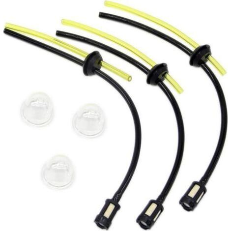Kit de filtre à essence universel Joint de tuyau d'essence pour débroussailleuse taille-haie élagueur Noir/Jaune