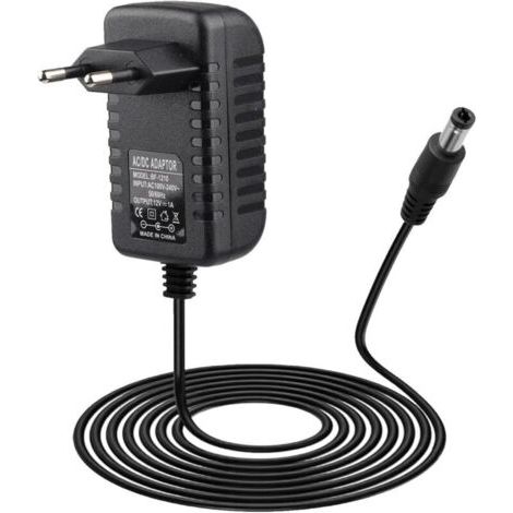 Secteur 12V 1A, Alimentation AC 100-240V 50/60Hz, Transformateur d'alimentation Universelle avec Prise DC 5,5 mm x 2,5 mm pour Bandes LED Lampe Caméra Routeur Radio (12W, Câble 1M) (1/5)