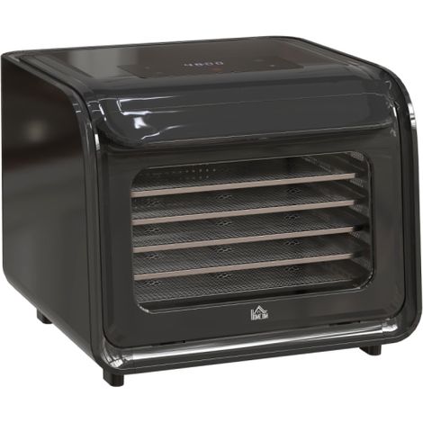 Black Six-Tray Food Dehydrator,adjustable temperature 35-70°C,perfect for preserving fruits,vegetables,and snacks easily.