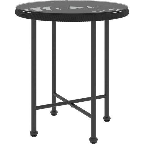 Maison Exclusive - Tavolo da Pranzo Nero Ø50 cm Vetro Temperato e Acciaio