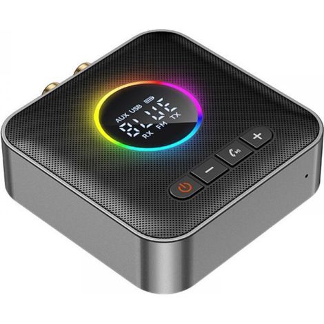 Émetteur-Récepteur Bluetooth 5.4 3-en-1 avec Affichage LED Adaptateur HiFi pour TV/Voiture/PC. Connexion AUX/RCA/USB. Autonomie de 6 Heures et Éclairage RGB (1/5)
