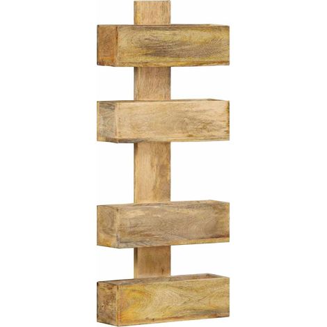 vidaXL Revistero de pared madera maciza de mango 30x11x72 cm (1/4)
