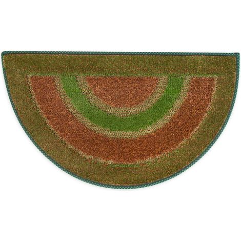 Paillasson Entrée Absorbant Velouté et Antidérapant Demilune - Vert (1/4)