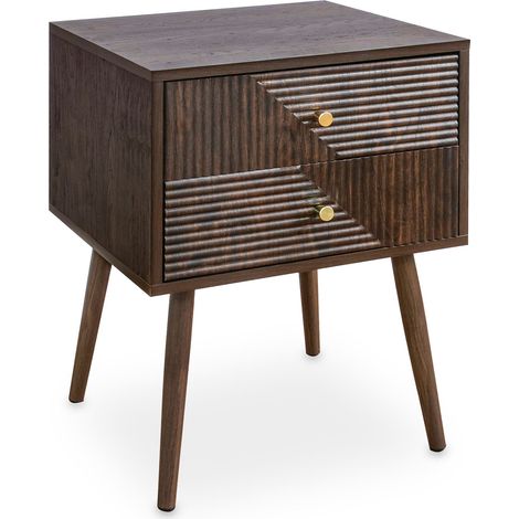 Table de chevet LIVIA Brun foncé (1/4)