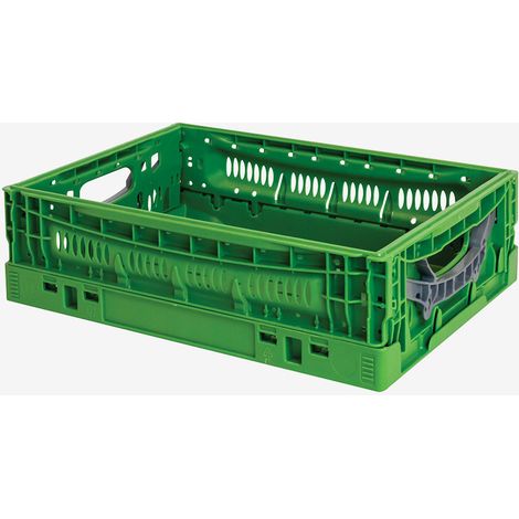 Caisse Pliable Empilable 400 x 300 x 120 mm Vert - Gilac