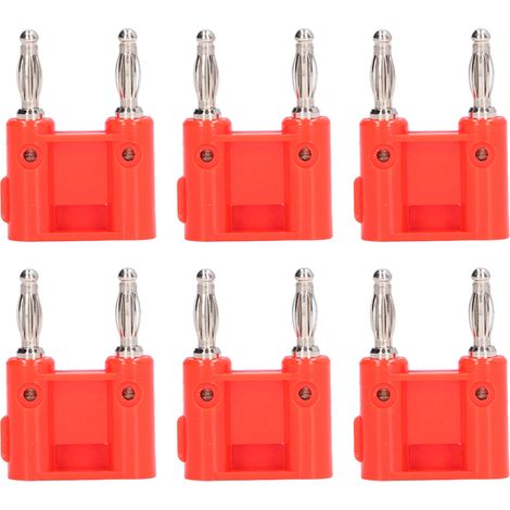 Lot de 10 prises bananes doubles en laiton PE à 2 voies, adaptées aux instruments électroniques et aux automobiles (rouge) (1/5)