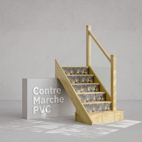 Contremarche Escalier PVC - Ginko Soleil Levant H. 17 x L. 98 cm - Lot de 5 (1/4)