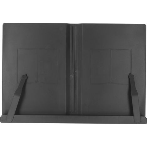 Support de lecture de bureau ergonomique multifonctionnel, support de livre réglable ABS pour tablette, téléphone portable, ordinateur portable, noir (1/5)