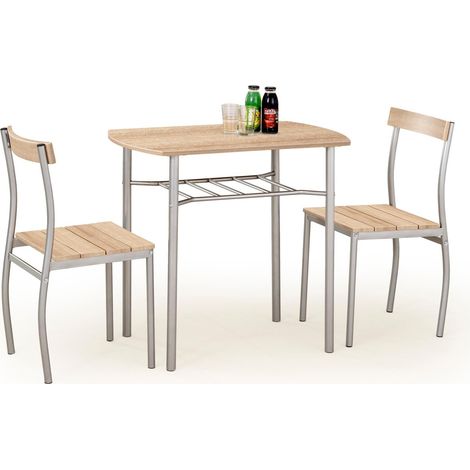 Conjunto de comedor Houston 127, Roble Sonoma, 75x50x82cm, Diámetro: 0, Número de asientos: 2, Estilo: Contemporary