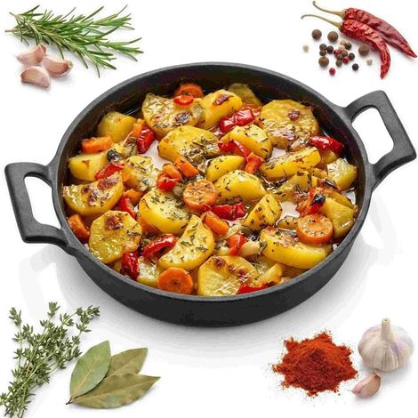 Gusseiserne Pfanne ZUM Backen, Gratinieren, Braten und Servieren von Gerichten (1/5)