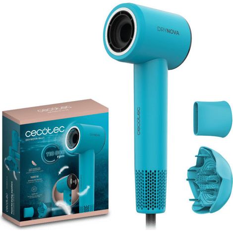 Cecotec, Asciugacapelli compatto e leggero, 1600 W, motore brushless, con diffusore e concentratore