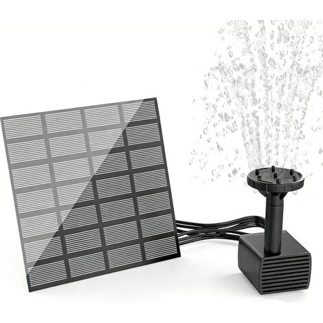 Fontaine solaire flottante extérieure 1,4W – 6 buses – Hauteur d’eau 30–60cm – Panneau solaire 7V – Débit 180L/H – Pour jardin et bassin (1/5)