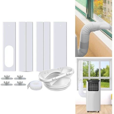 Adaptateur d'échappement de fenêtre,4 pcs,Kit de tuyau d'échappement de climatiseur Portable,plaque coulissante de tuyau (1/5)