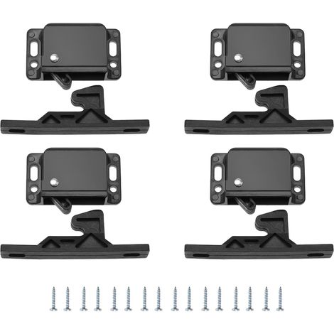 Lntyq Lot de 4 loquets de porte d'armoire Loquets de tiroir, loquet à pousser pour fermer accessoires Loquet passivé en plastique pour camping-car caravane placards portes coulissantes pour maison cui