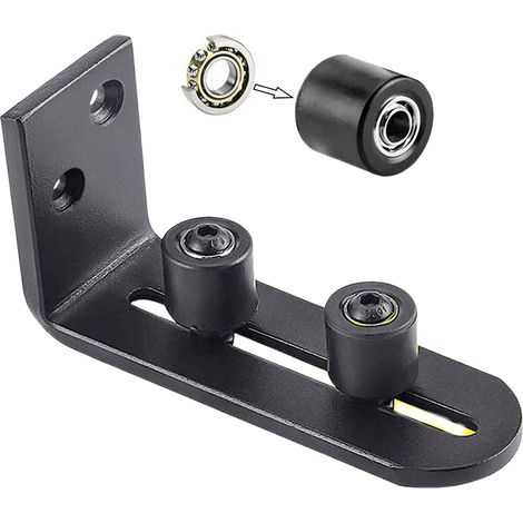 Promotion Bodenführung für Scheunentore, Wandmontage, verstellbare Kugellagerführung, schwarz (1/2)