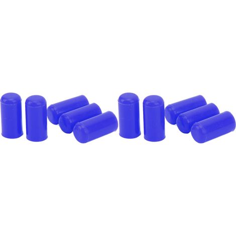 Bouchon d'embout silicone 6mm x10, résistant à l'usure, flexible, étanche pour tubulure d'admission auto, capuchon de protection bleu. (1/5)