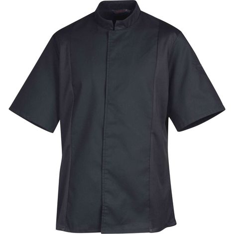 Giubbotto da cucina unisex Robur Siaka a maniche corte con collo in spugna Nero XXXL