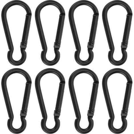 Set mit 8 federbelasteten Karabinerhaken aus Edelstahl, robuste Metallclips für Vogelfutterhäuschen, Hundeleinen, Geschirre, Wandern, Camping, Angeln und Reisen (1/5)