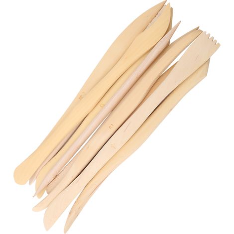 Ensemble de 10 outils de modelage en bois pour la sculpture sur argile et le bricolage en poterie. (1/5)