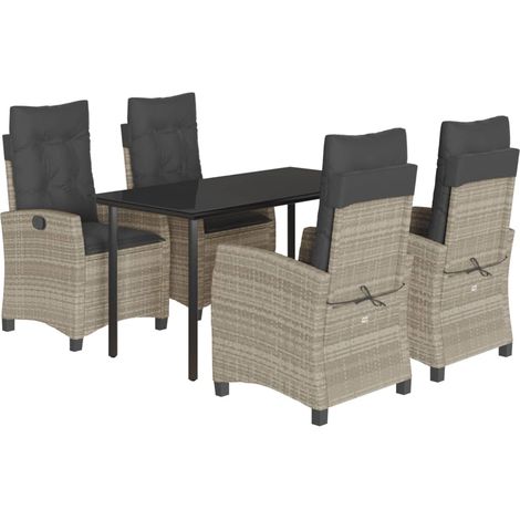Maison Exclusive - Set comedor de jardín 5 pzas cojines ratán sin (1/5)