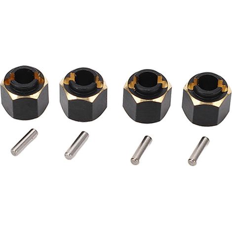 adaptateurs hexagonaux en laiton pour voiture tout-terrain Traxxas TRX4M 1/18 (noir et or). (1/5)