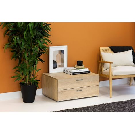 Dmora - Cajonera Piatto, Cómoda multiusos, Cómoda de dormitorio, Gabinete con cajones, 74x52 h35 cm, Roble (1/5)
