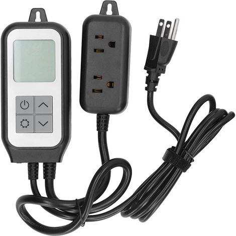 Prise connectée WiFi Tuya SOP20, Socket intelligente US 100-250V avec télécommande via application, minuterie programmable, contrôle à distance, température intégrée, modèle WTP-YC-US2-BK-MS, noir, co (1/5)