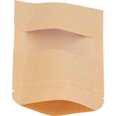 200 Sachets Kraft avec Fenêtre 9x14cm, Emballages Alimentaires Réutilisables pour Café et Snacks (1/5)
