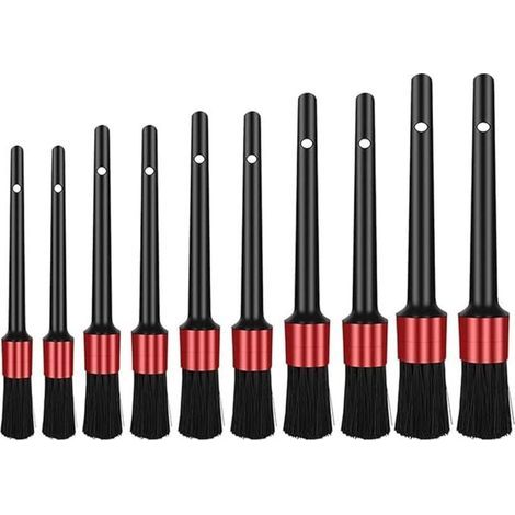 10 pcs Pinceau de Détail, Auto Detailing Brush Brosses de Nettoyage de Voiture, Brosses d'entretien pour Auto et Moto Pinceau de Lavage Voiture pour Nettoyer Voiture Intérieur, Extérieur (1/5)