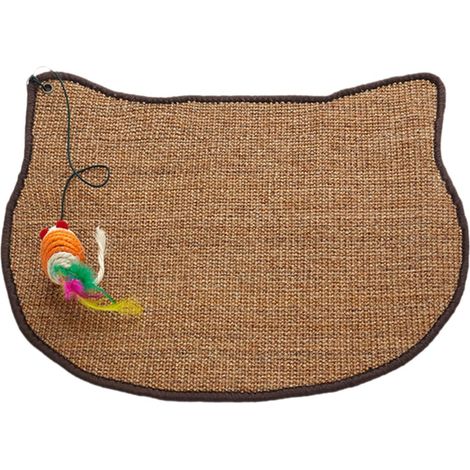 Planche de Grattage de Chat Intérieur avec Jouet pour Canapé et Tapis,Clair Brun,40×60cm (1/5)
